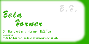 bela horner business card